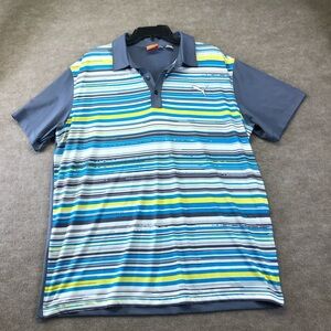 Puma striped polo this is a size large